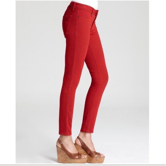 DL1961 Emma Tobasco Red Jean Leggings, 28 - Picture 1 of 13